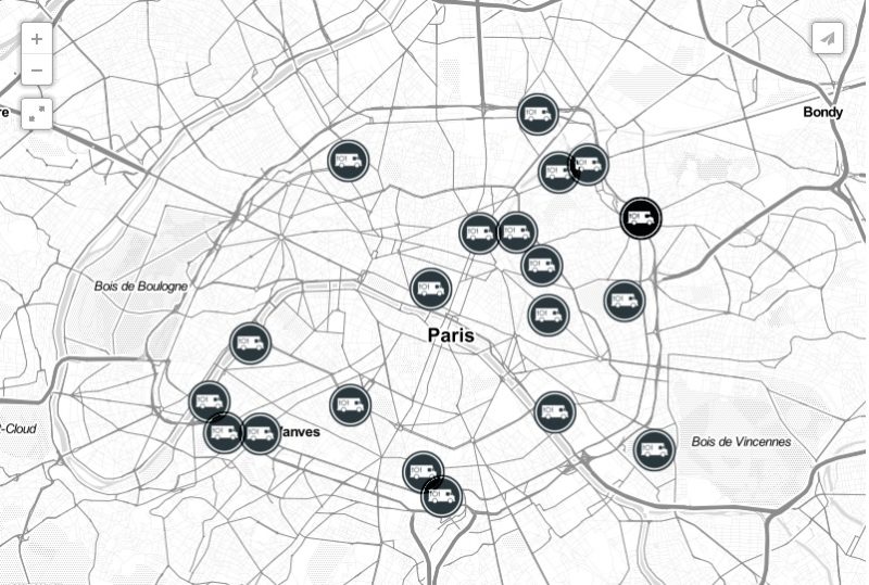Plano de foodtrucks en París