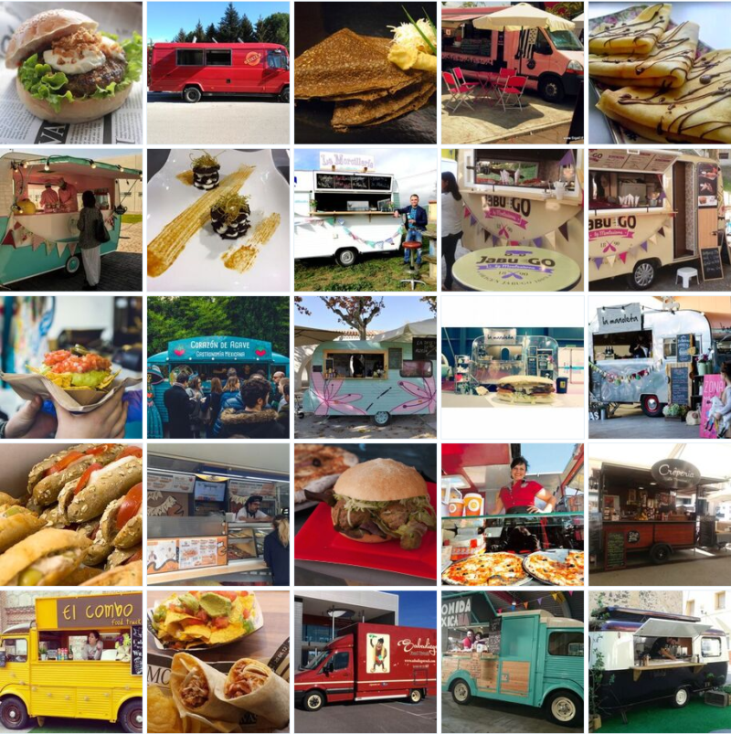 Diferentes foodtrucks y street food