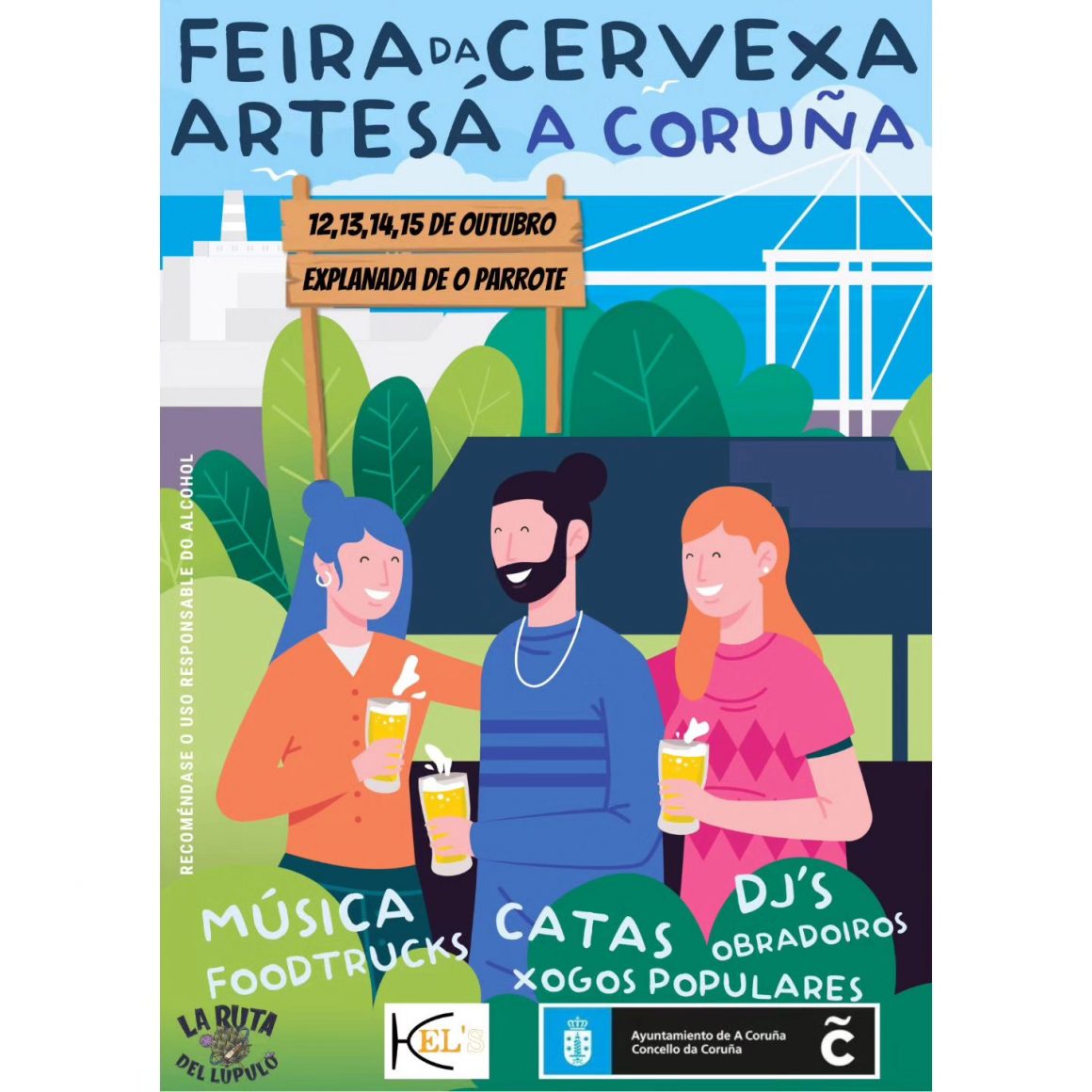 Cartel feria cerveza artesana A Coruña