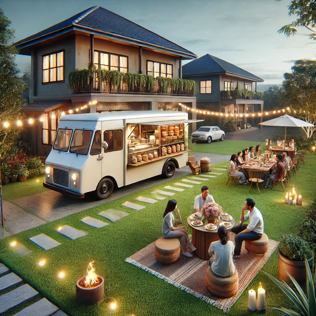 food truck en evento privado en una casa