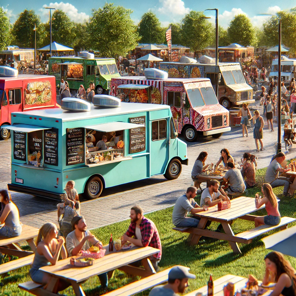 Food trucks en evento en parque
