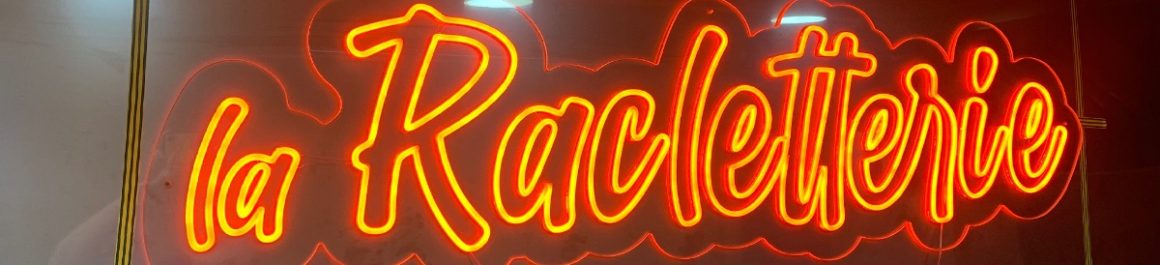 La Racletterie food truck logotipo neon