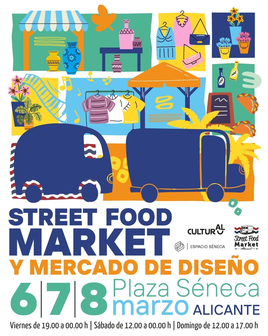 Alacant stret food market. Food trucks en Alicante
