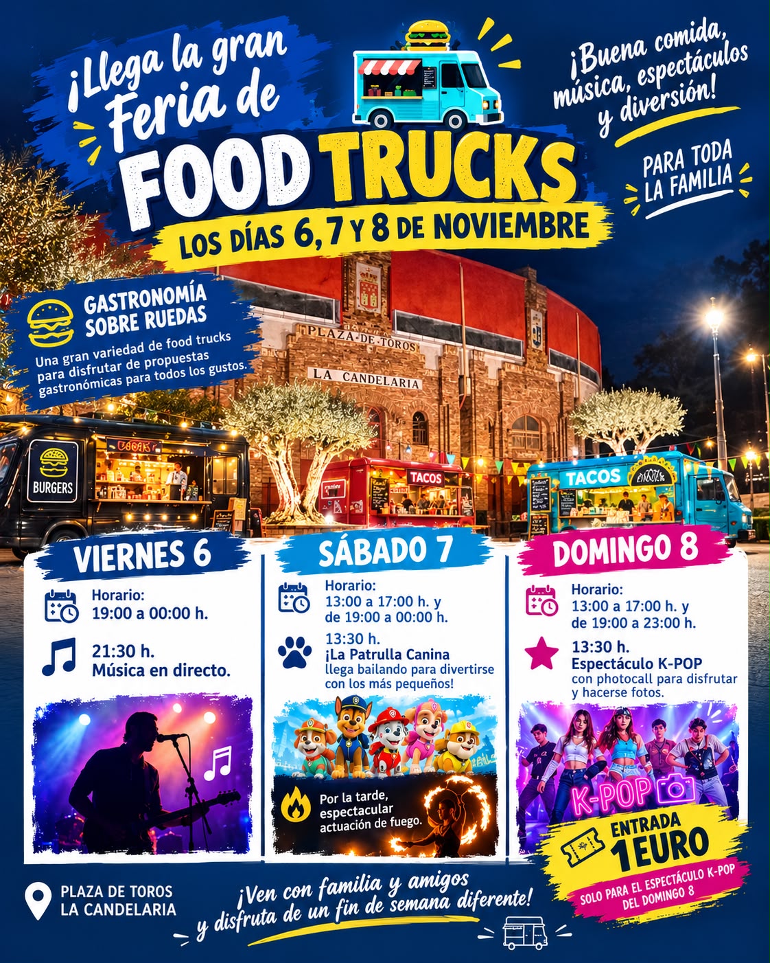 Cartel de la feria de food trucks Finde Family de Valdemorillo 2026